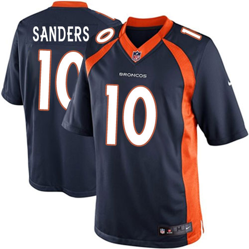 Youth Elite Emmanuel Sanders Nike Jersey Navy Blue Alternate - #10 NFL Denver Broncos